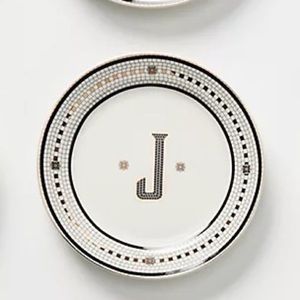 Bistro Tile Monogram Dessert Plate-J